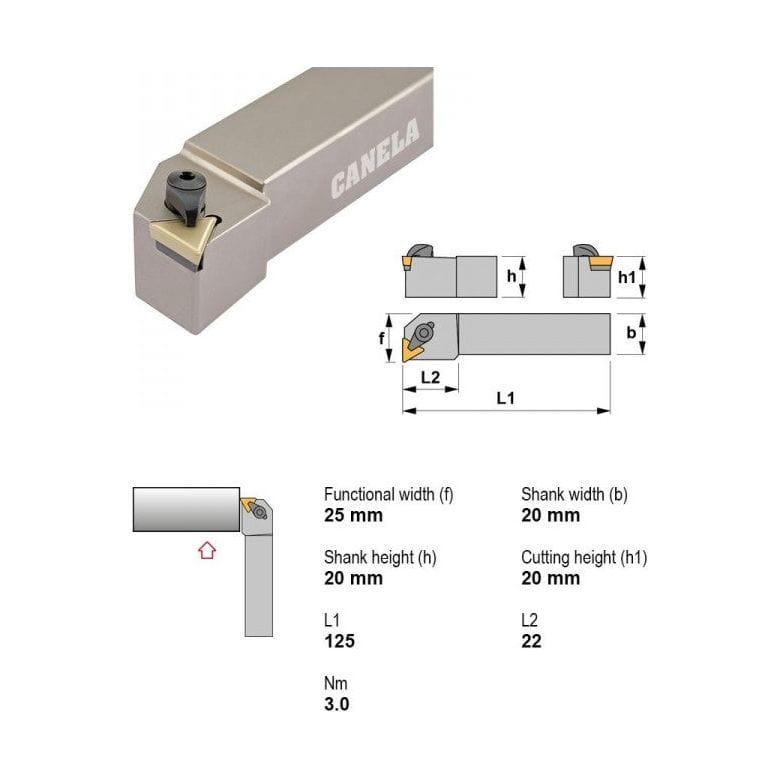 Canela Turning Tool Canela Top Clamp Turning Tool Holder CTFPR2020K16 20mm Shank