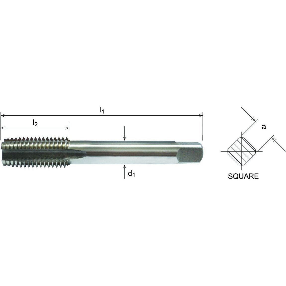 Somta Series 519 - HSS Straight Flute Short Left Hand Second (Intermediate) Tap M5 x 0.8mm