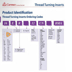 Carmex External Right Hand ACME Thread Turning Insert 16mm / 6 TPI / 16 ER 6 ACME P25C - Twin Eagle Imports