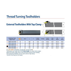 Carmex External Thread Turning Tool Holder DER 2525 M16 25mm Shank - Twin Eagle Imports