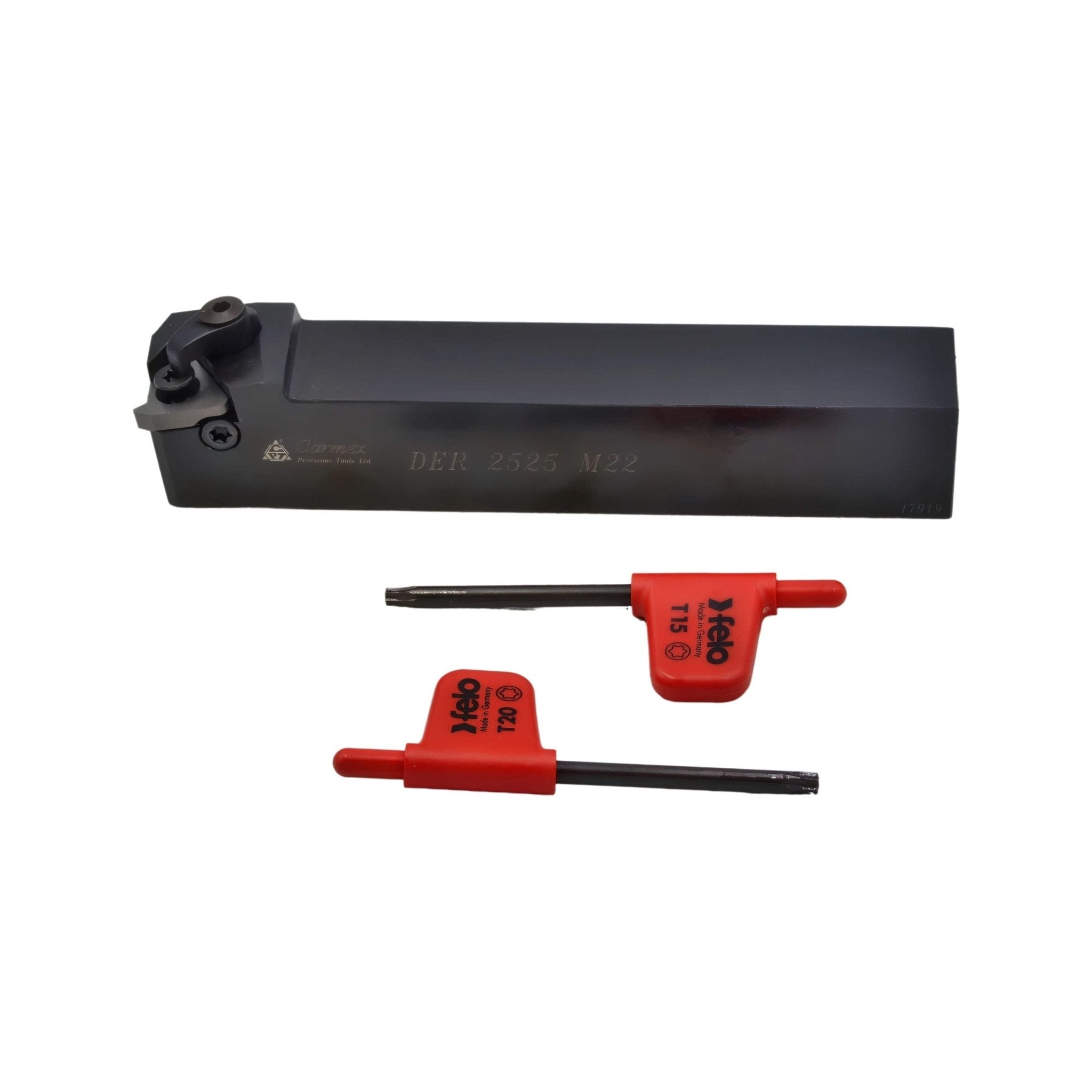 Carmex External Thread Turning Tool Holder DER 2525 M22 25mm Shank - Twin Eagle Imports