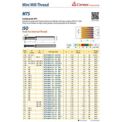 Carmex Mini Mill Thread Solid Carbide 0.45 ISO/ 5.5mm depth - Twin Eagle Imports
