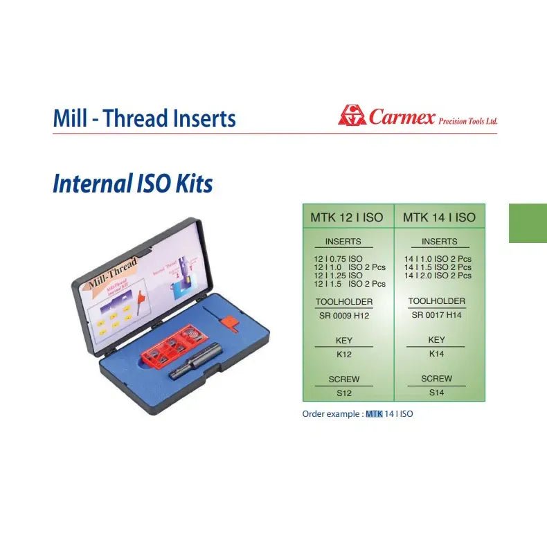 Carmex MTK 14 I ISO – Internal Thread Milling Kit - Twin Eagle Imports