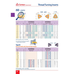 CARMEX Turning Tool Carmex Internal Right Hand ISO Metric Thread Turning Insert 22 mm / 3.5 mm Pitch / 22 IR 3.5 ISO P25C