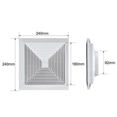 Twin Pack Ductsure 100mm Port Square Ceiling Diffuser With Adaptor Plate