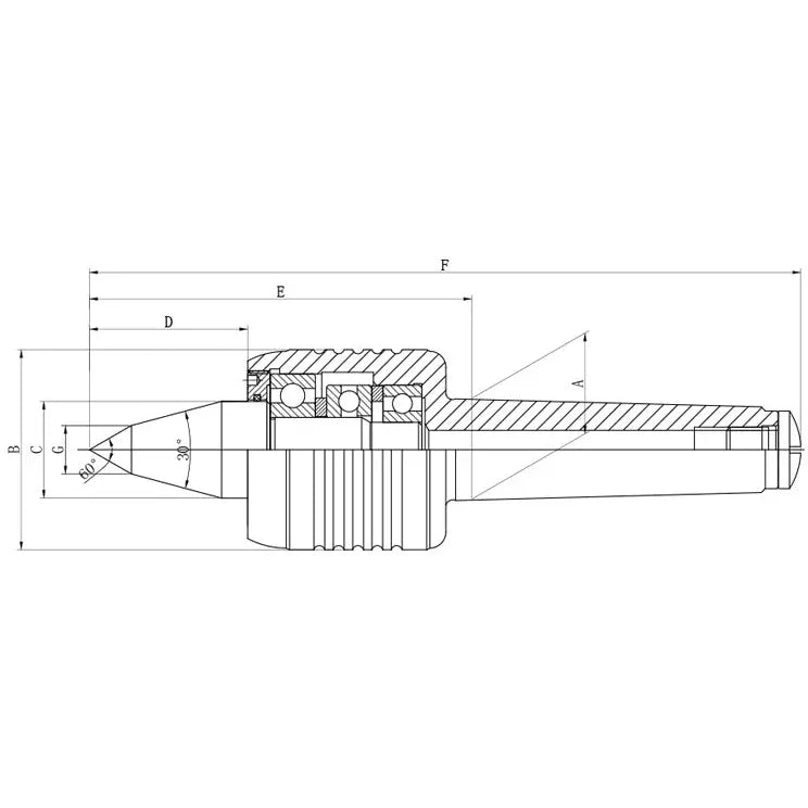 DAJIU Live Centre Live Centre Extended Nose MT2 M10 Drawbar Medium Duty