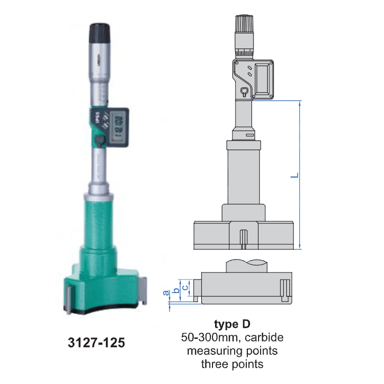 Digital Three Point Micrometer 100-125mm Range - Twin Eagle Imports