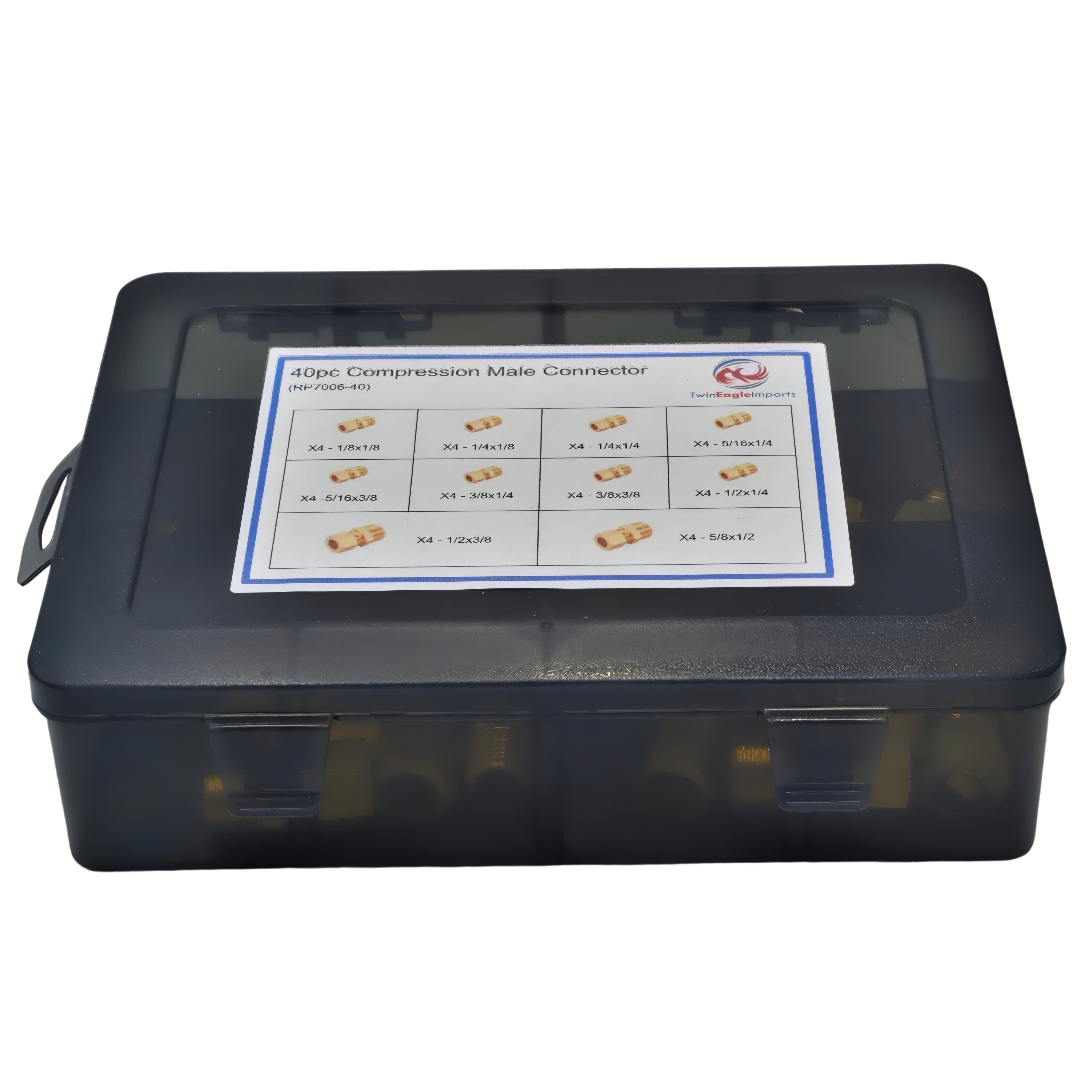 DOT Brass Connector 40pc Brass Compression Male Connector Grab Kit Assortment