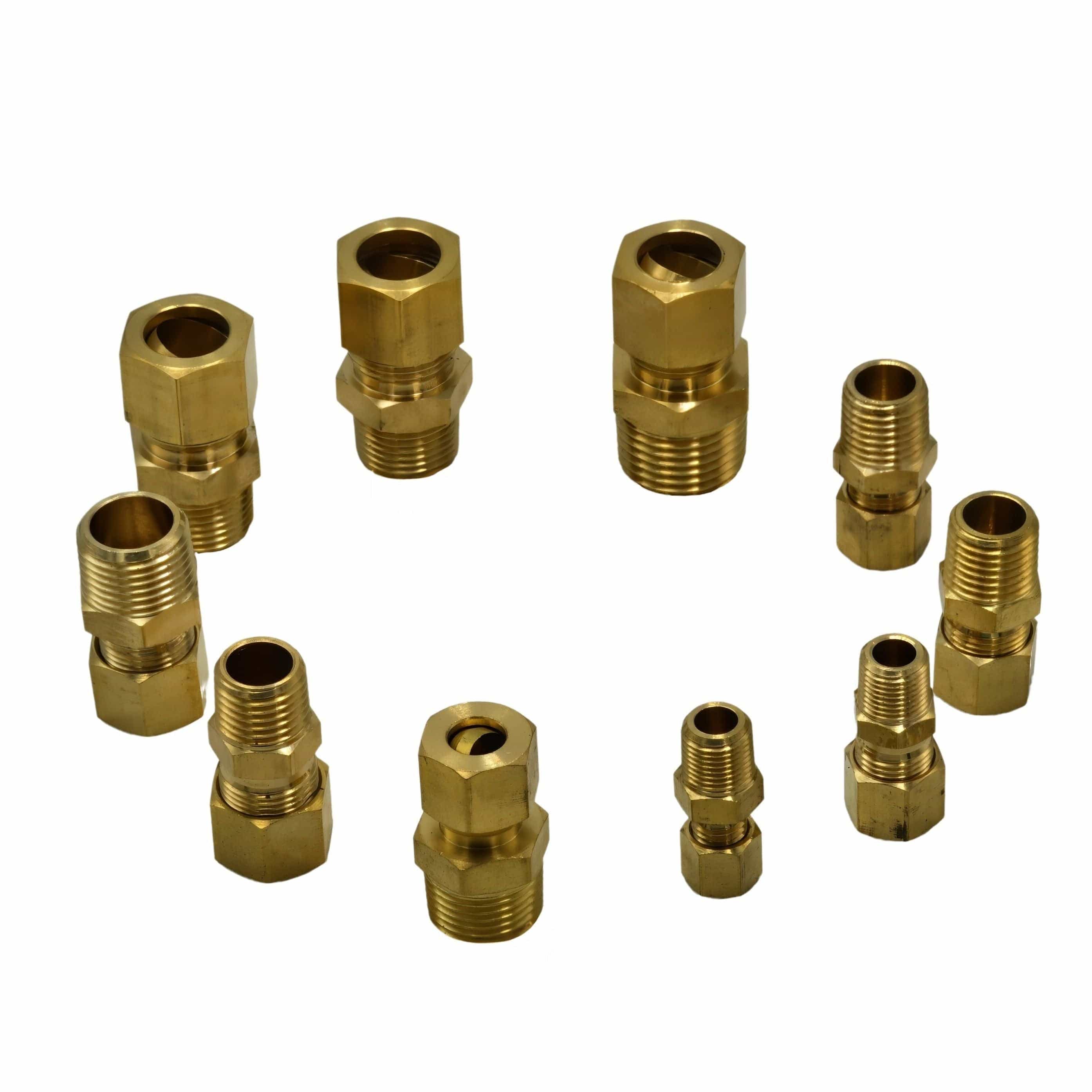 DOT Brass Connector 40pc Brass Compression Male Connector Grab Kit Assortment