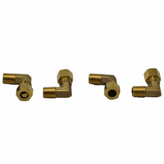 DOT Brass Connector 4pc Brass Compression Union 90° Male Female Elbow (T3/8xM1/4)