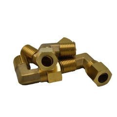 DOT Brass Connector 4pc Brass Compression Union 90° Male Female Elbow (T3/8xM1/4)