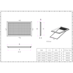 Ductsure Eggcrate Hinged Polyester Filter – EGHF-P 600400 (595 x 395 mm) - Twin Eagle Imports