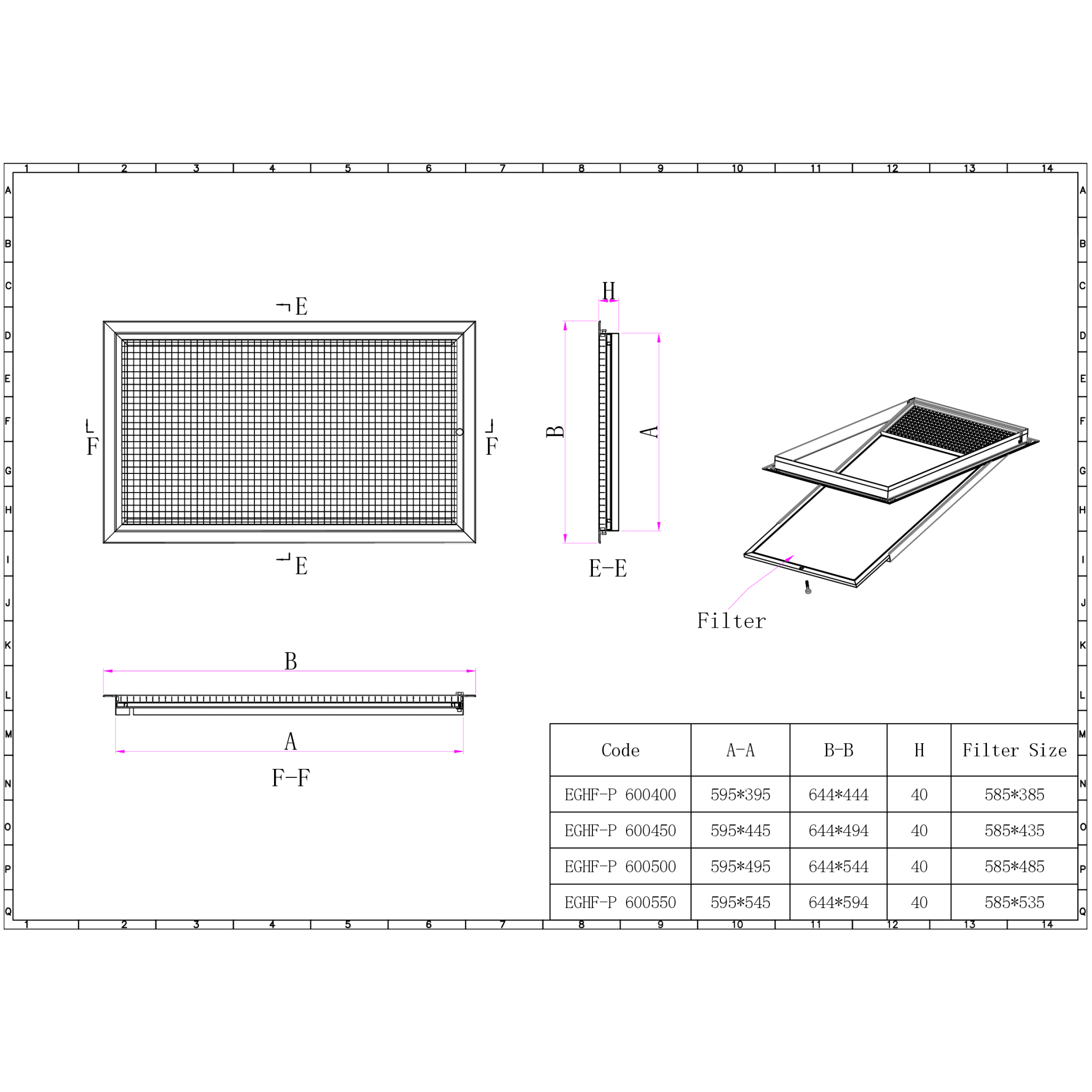 Ductsure Eggcrate Hinged Polyester Filter – EGHF-P 600450 (595 x 445 mm) - Twin Eagle Imports