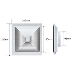 Ductsure Ventilation Twin Pack Ductsure 100mm Port Square Ceiling Diffuser With Adaptor Plate
