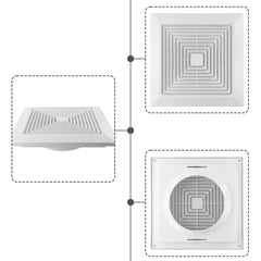 Twin Pack Ductsure 200mm Port Square Ceiling Diffuser With Adaptor Plate