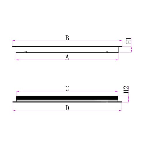 EcoDuct Ventilation Ductsure Door Relief Vent Grille (Anodized Aluminium) – DG-A 300150