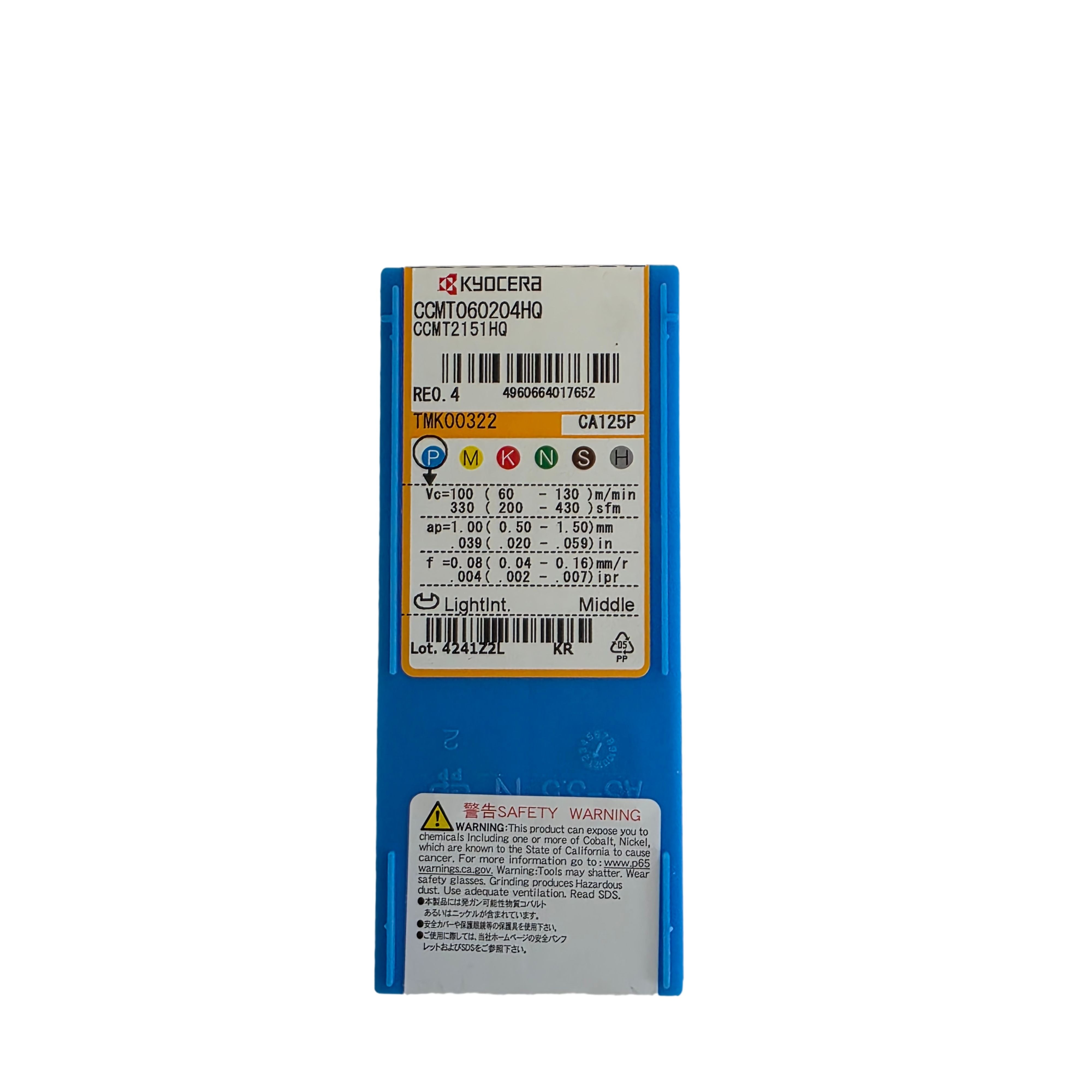 Kyocera S12M-SCLCR06-14A Boring Bar paired with 10pcs CCMT060204HQ CA125P inserts