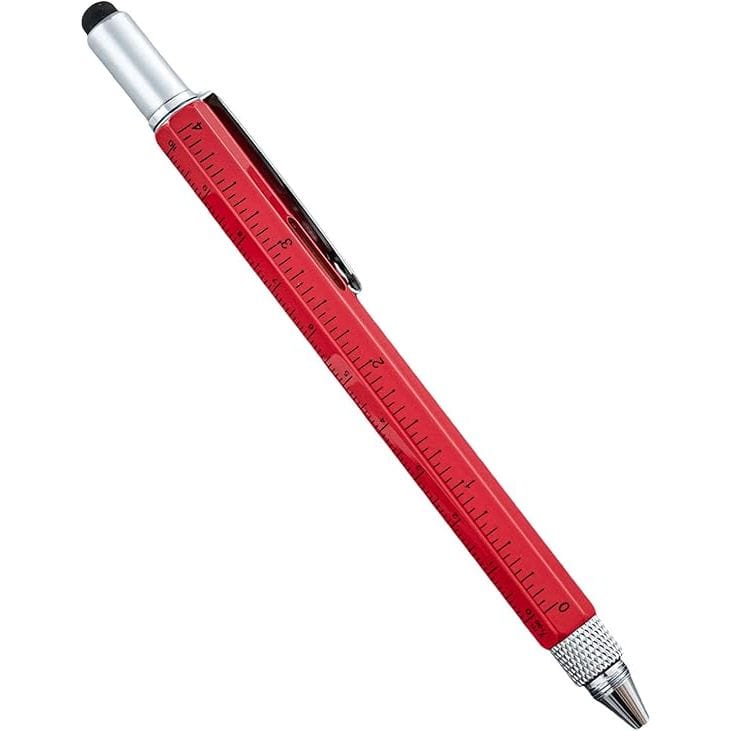 Full Metal Body 6-in-1 Multi-Function Tool Red Engineers Pen - Twin Eagle Imports