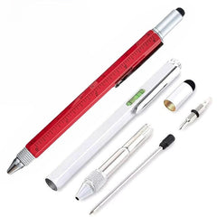 Full Metal Body 6-in-1 Multi-Function Tool Red Engineers Pen - Twin Eagle Imports