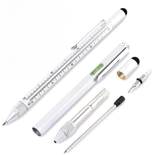 Full Metal Body 6-in-1 Multi-Function Tool Silver Engineers Pen - Twin Eagle Imports