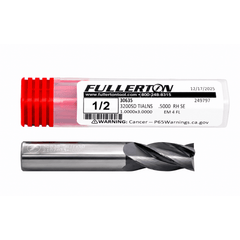 Fullerton 30635 1/2 Inch 4 Flute TiAlN Coated Carbide Square End Mill - Twin Eagle Imports