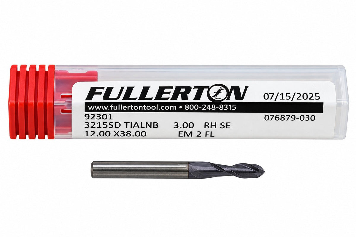 Fullerton 3.0mm 2 Flute TiAlN Coated Carbide Ball Nose Endmill - 3215 Series - Twin Eagle Imports