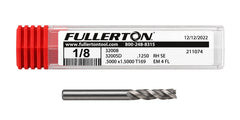 Fullerton 32008 0.1250" 4 Flute Standard Square End Mill - Twin Eagle Imports