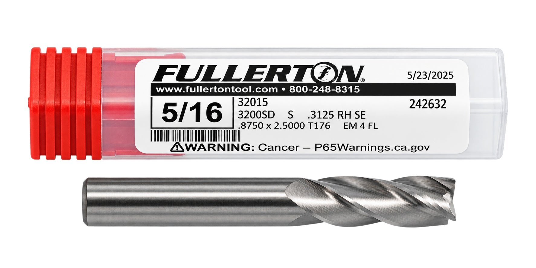 Fullerton 32015 0.3125" 4 Flute Standard Square End Mill - Twin Eagle Imports
