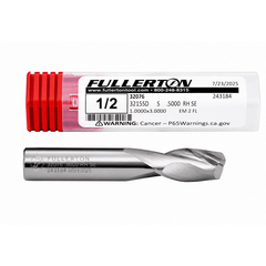 Fullerton 32076 1/2 Inch 2 Flute Carbide Square End Mill - Twin Eagle Imports