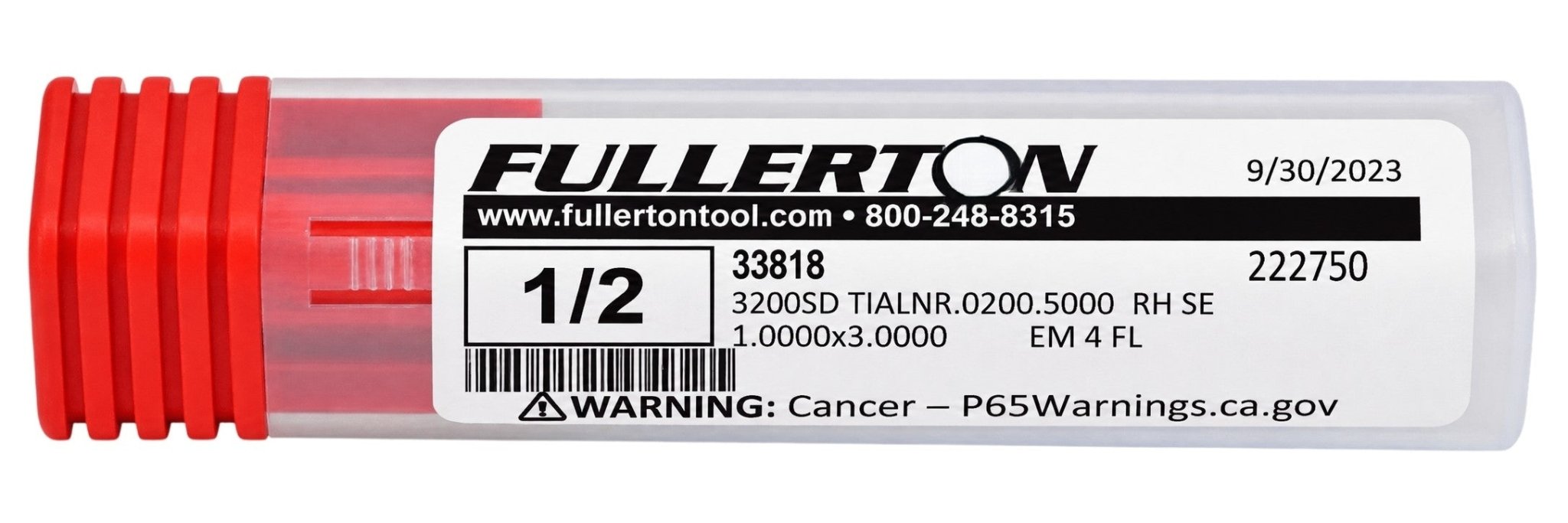 Fullerton 33818 0.5000" 4 Flute TiAlN Coated Corner Radius End Mill - Twin Eagle Imports
