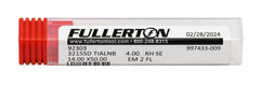 Fullerton 4.0mm 2 Flute TiAlN Coated Carbide Ball Nose Endmill - 3215 Series - Twin Eagle Imports
