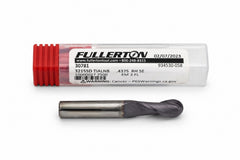 Fullerton 7/16" 2 Flute TiAlN Coated Carbide Ball Nose Endmill - 3215 Series - Twin Eagle Imports