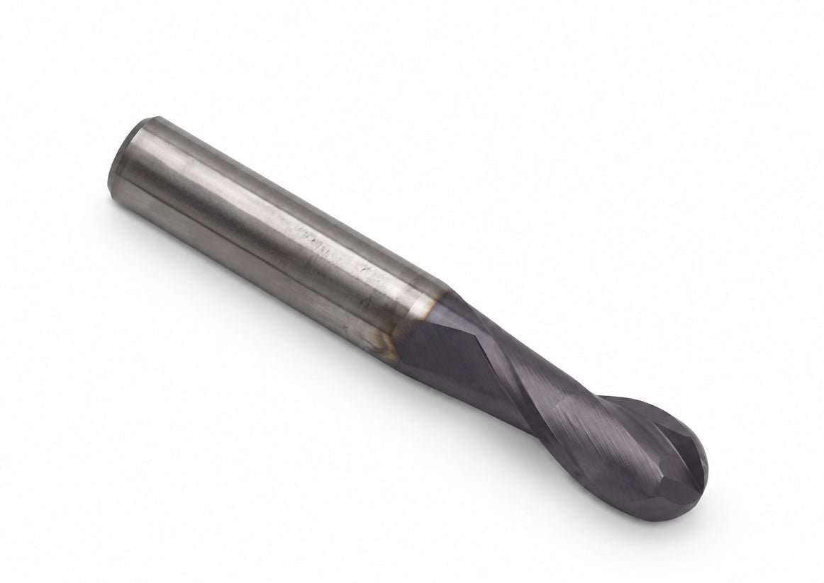 Fullerton 7/16" 2 Flute TiAlN Coated Carbide Ball Nose Endmill - 3215 Series - Twin Eagle Imports