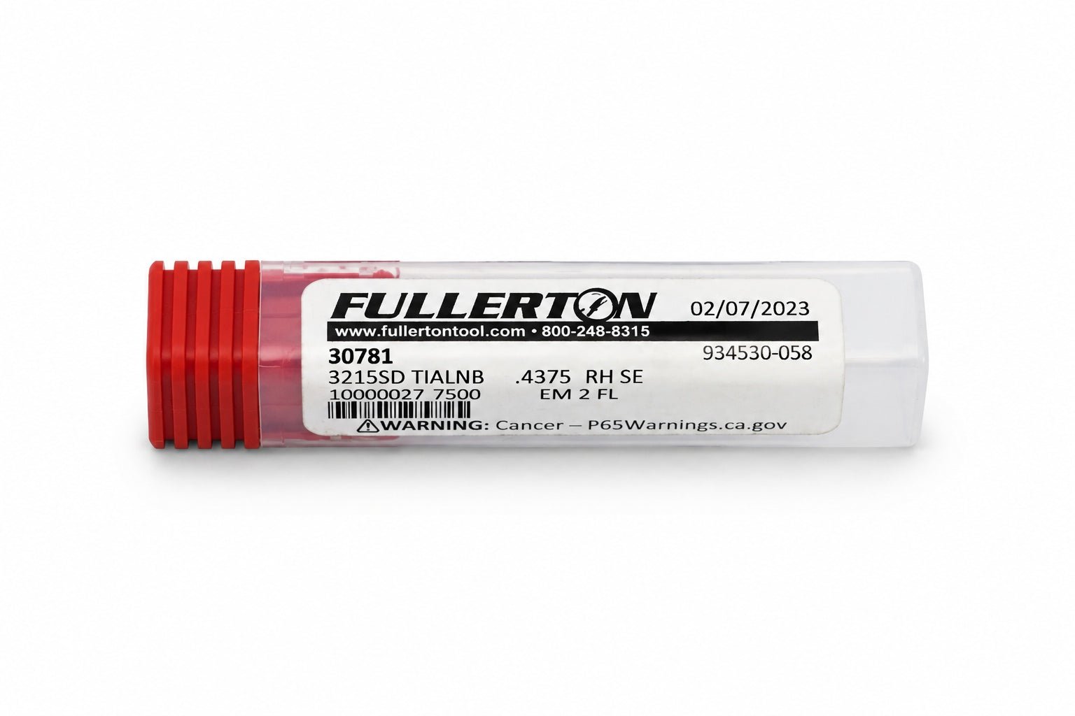 Fullerton 7/16" 2 Flute TiAlN Coated Carbide Ball Nose Endmill - 3215 Series - Twin Eagle Imports