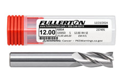 Fullerton 92014 0.4724" 4 Flute Standard Square End Mill - Twin Eagle Imports