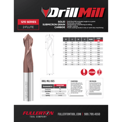 Fullerton Series 1215 Drill Mill – 1/8" x 90° Chamfer - Twin Eagle Imports