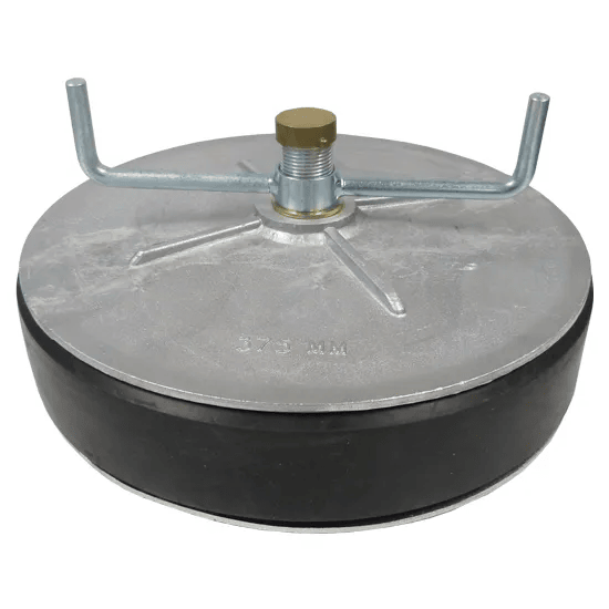 HARON Expanding Plumbing Plug Aluminium expanding plug 15"/375mm with 25mm bypass 367-416mm