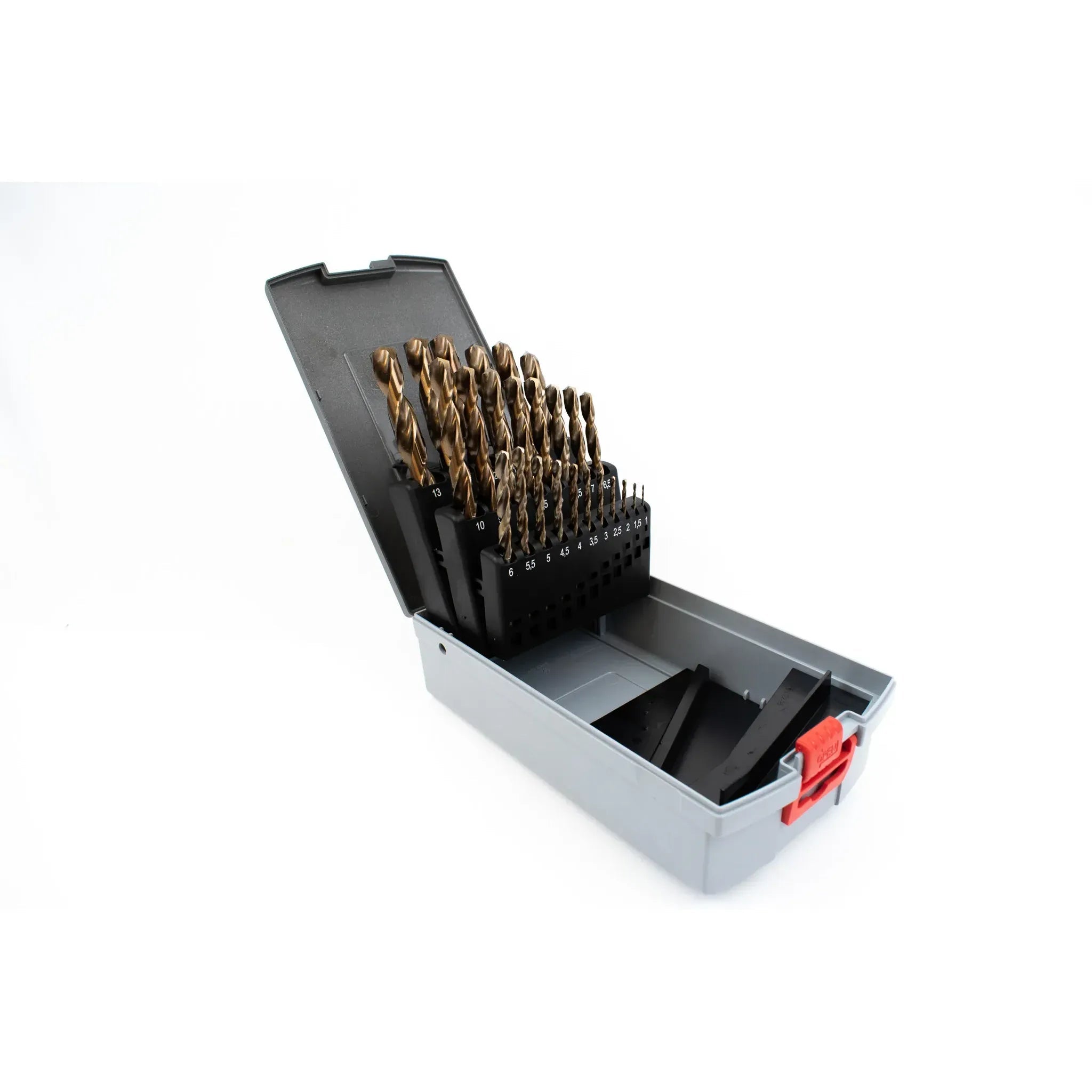 Hepyc 1–13mm HSS-Co Jobber Drill Bit Set 0.5mm Increments (25-Piece, DIN 338, Split Point) - Twin Eagle Imports