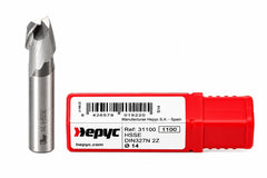Hepyc 14mm HSSE DIN327N End Mill 2 Flute 30° Helix Short Series - Twin Eagle Imports