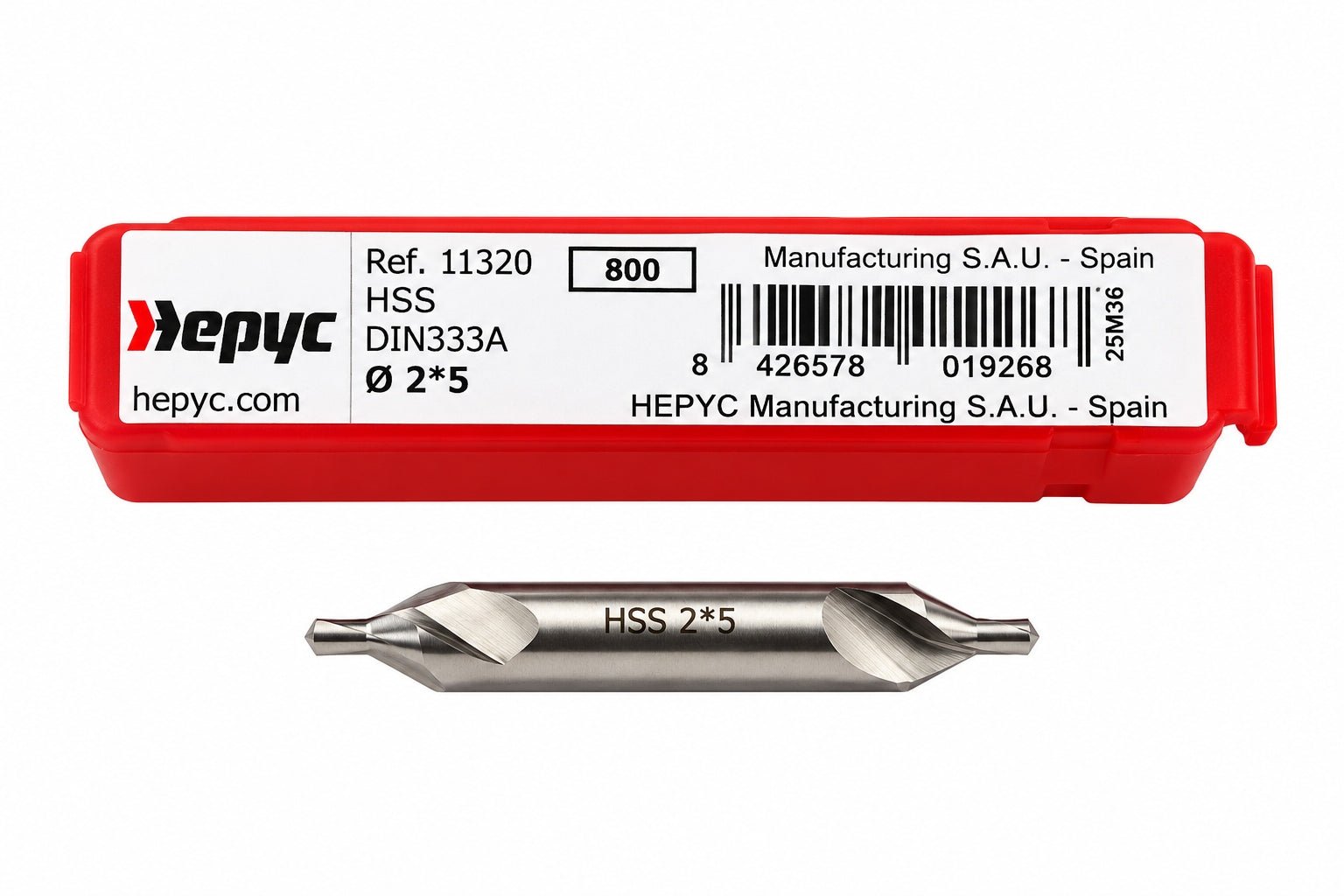 Hepyc 2.00mm HSS DIN333A Centre Drill - Twin Eagle Imports