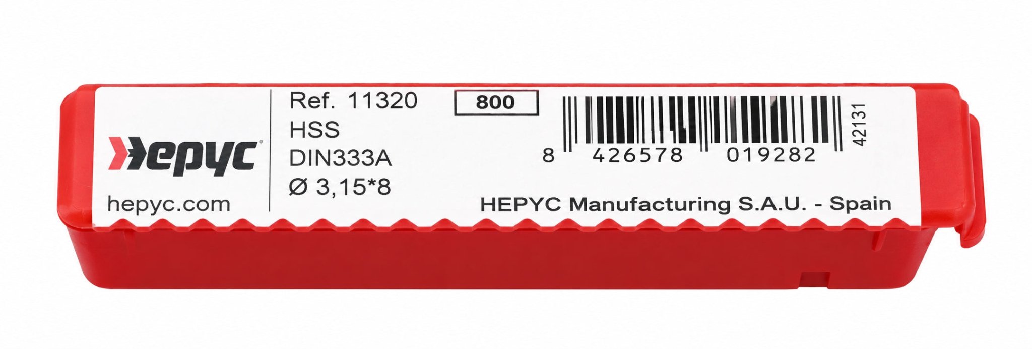 Hepyc 3.15mm HSS DIN333A Centre Drill - Twin Eagle Imports
