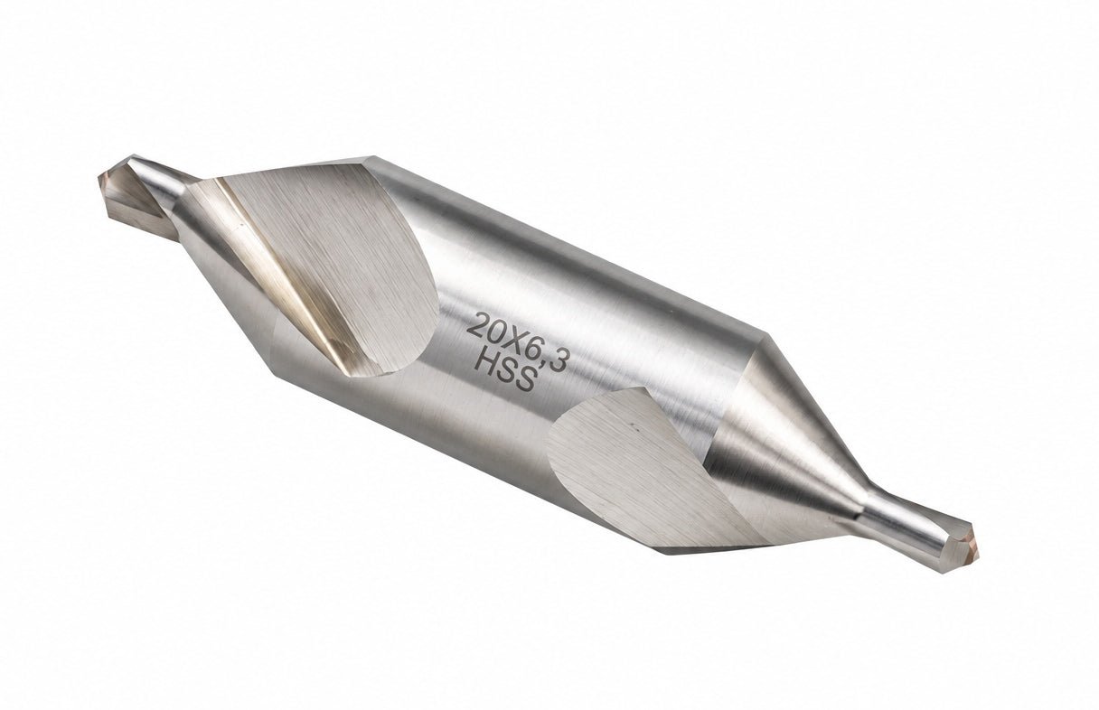Hepyc 6.3mm HSS DIN333A Centre Drill 118° Taper Shank 80mm Length - Twin Eagle Imports