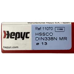 HEPYC DRILLS Hepyc 13.0mm HSS-Co Reduced Shank Drill – DIN 338 MR