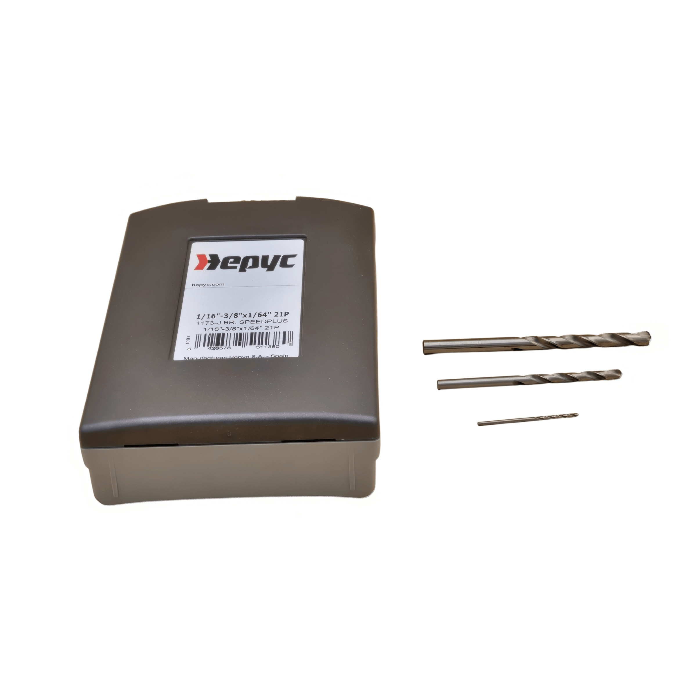 HEPYC DRILLS Hepyc HSSE Cobalt Drill Set 1/16"–3/8" x 1/64" (21 Pieces)