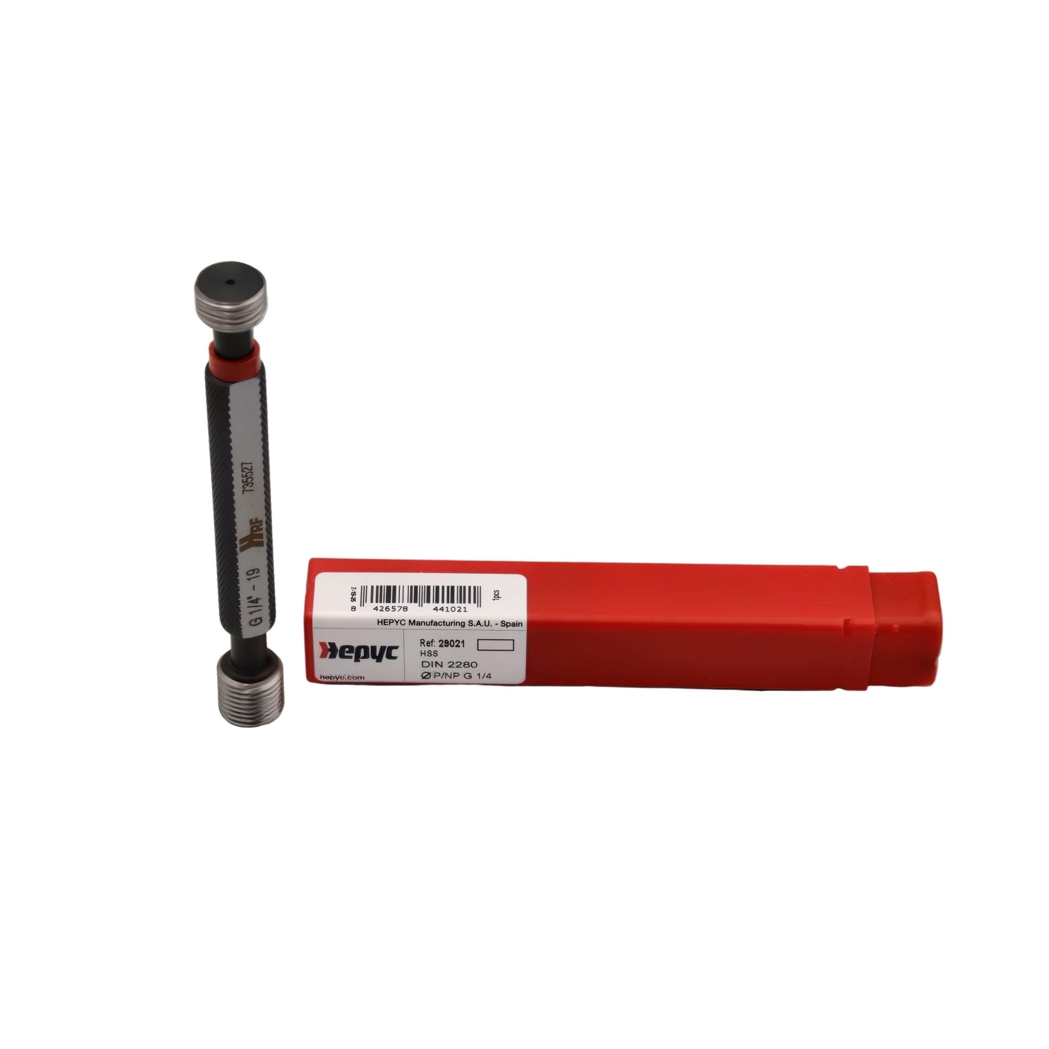 Hepyc GO / NO GO Thread Plug Gauge G 1/4-19 ISO228-2 - Twin Eagle Imports