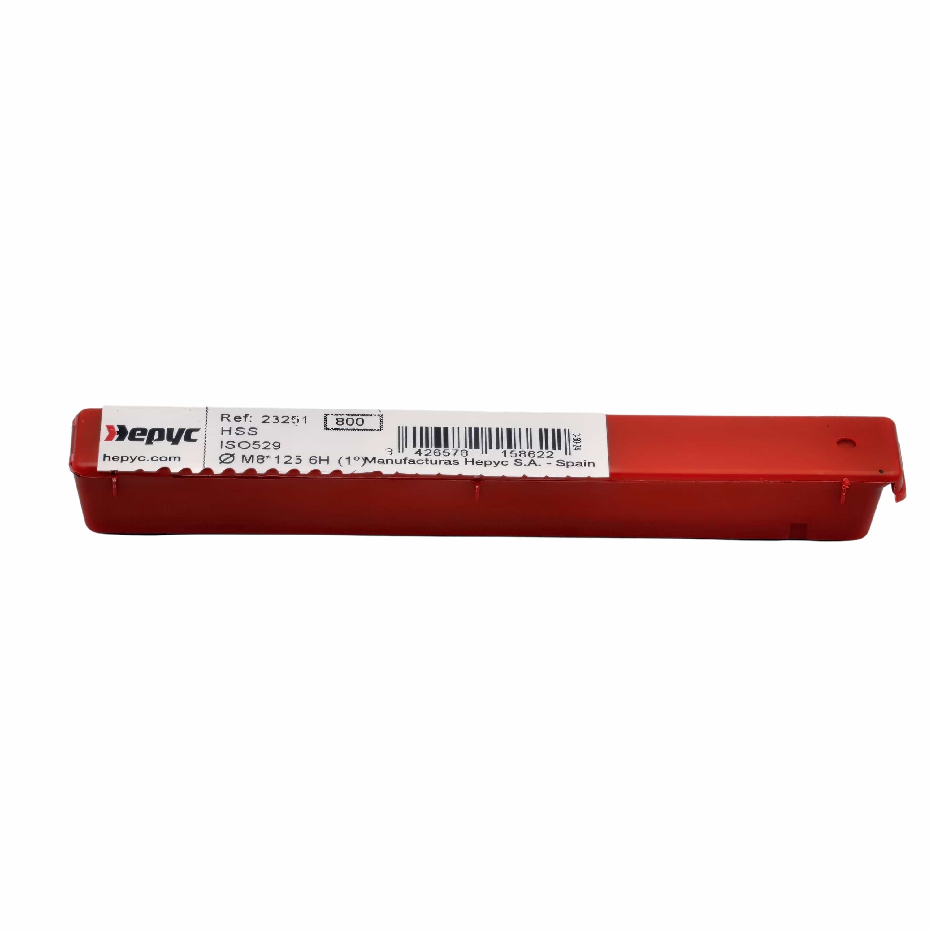 HEPYC TAPS Hepyc 23251 – M8 x 1.25mm HSS ISO529 Straight Flute Hand Tap 6H Taper