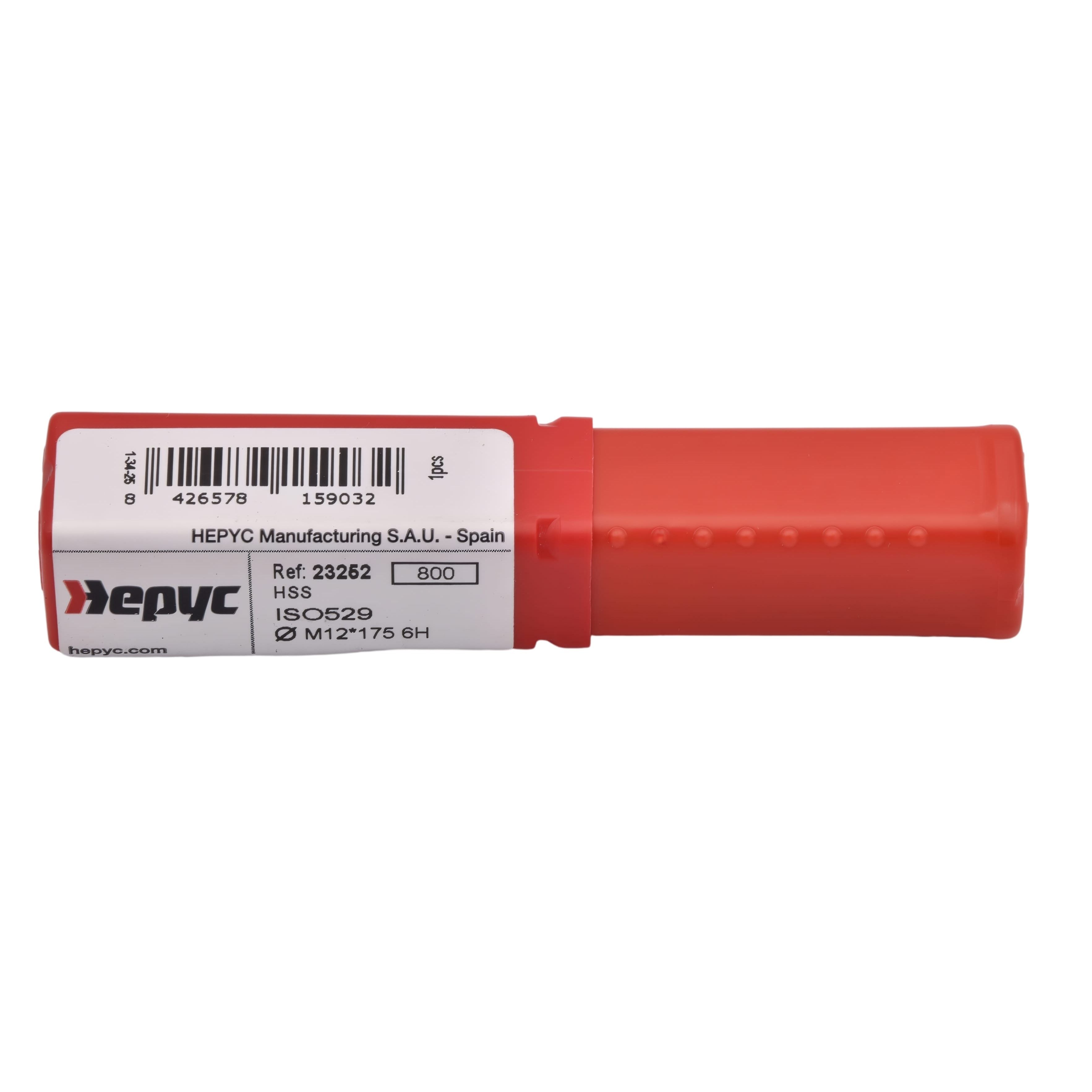 HEPYC TAPS Hepyc 23252 - HSS Straight Flute Short Hand Tap (Intermediate) M12 x 1.75mm