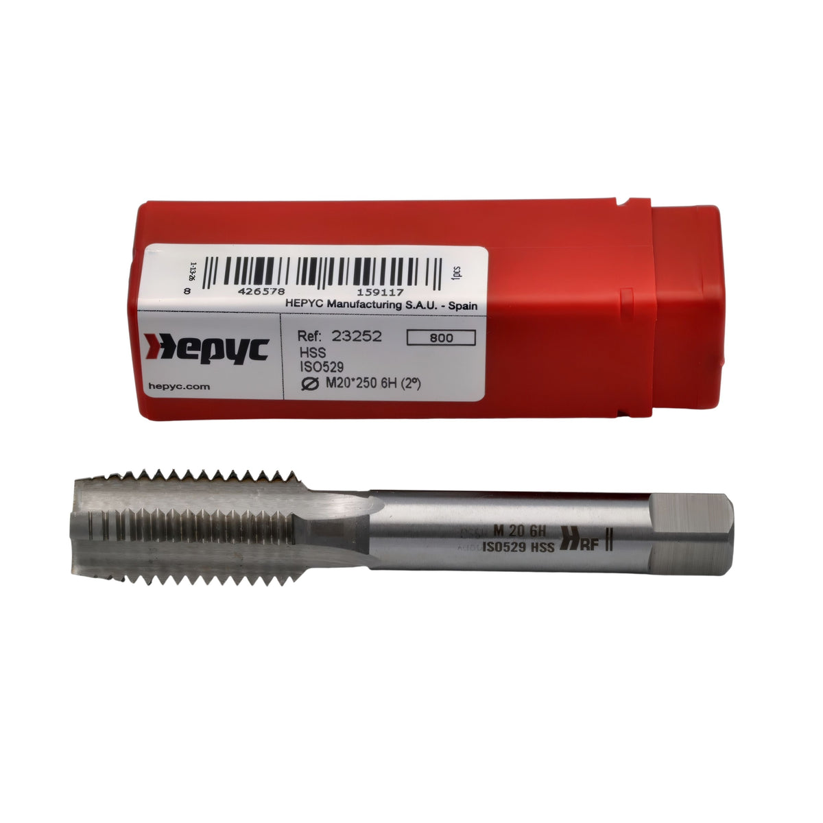 HEPYC TAPS Hepyc 23252 – M20 x 2.5mm HSS ISO529 Straight Flute Hand Tap 6H Intermediate