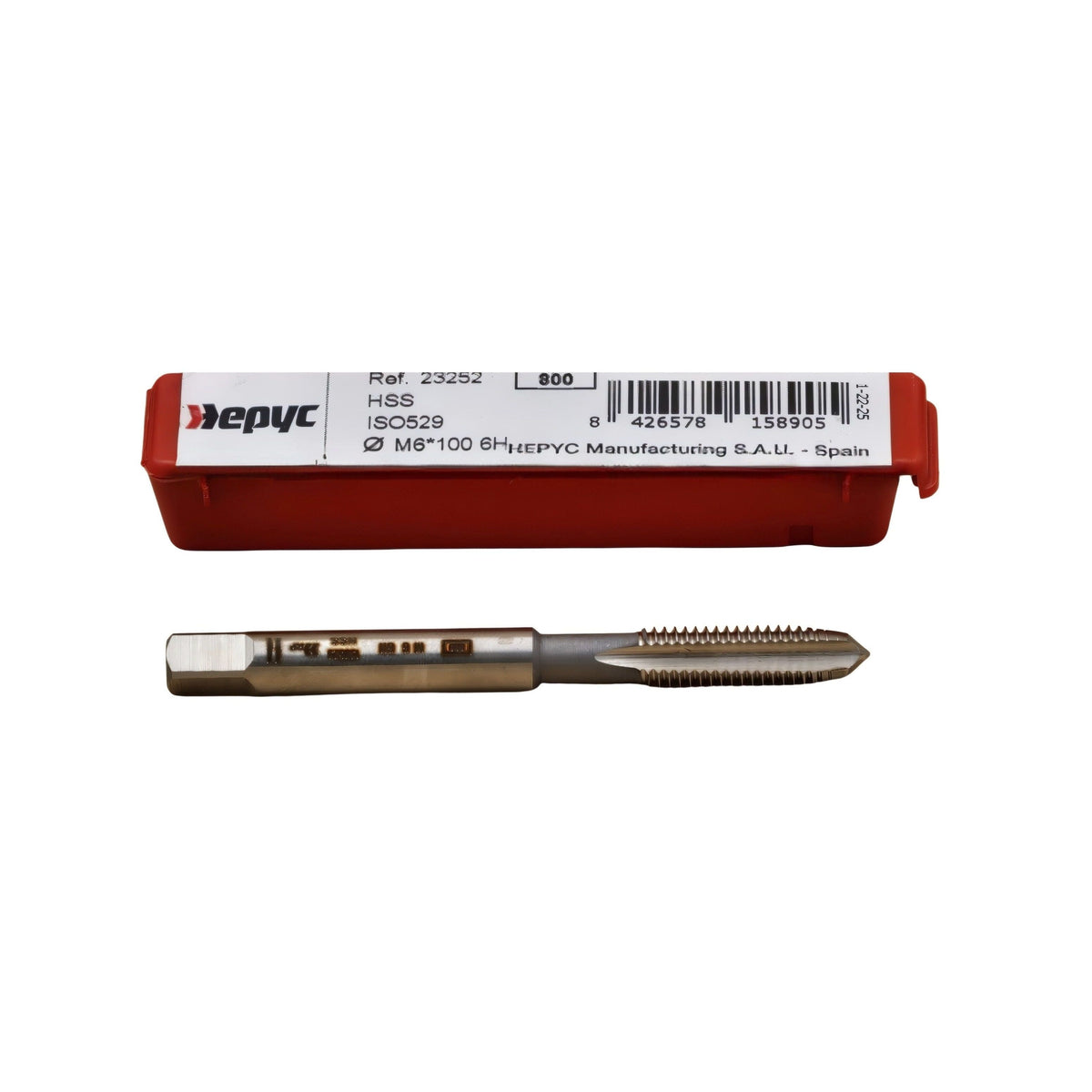 HEPYC TAPS Hepyc Machine Tap HSS ISO 529B M6 × 1.00 – DIN 13 Form B Gun, 6H