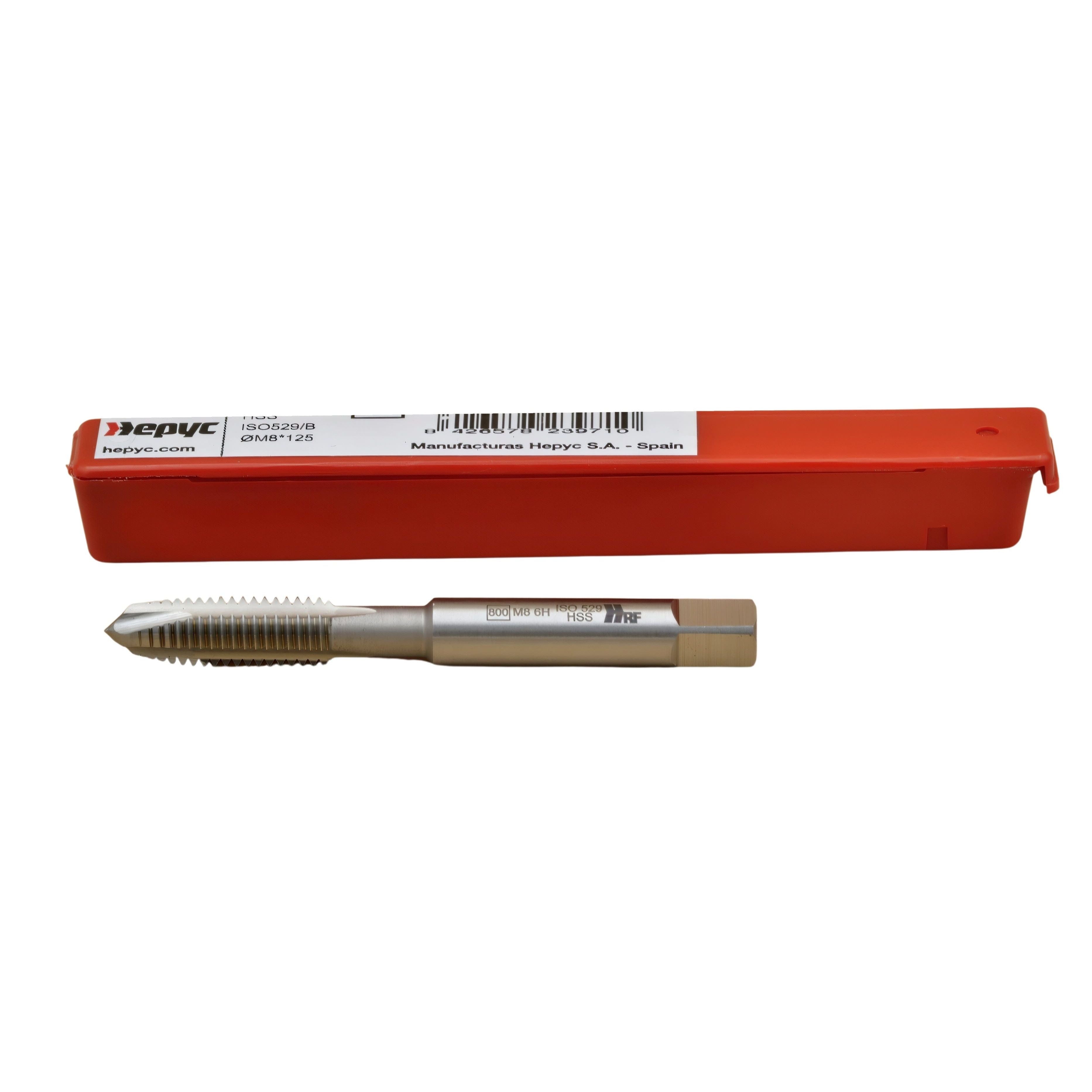 HEPYC TAPS Hepyc Tap HSSE ISO 529B M8 × 1.25 – DIN 13 Form B Gun, 6H, 3XD